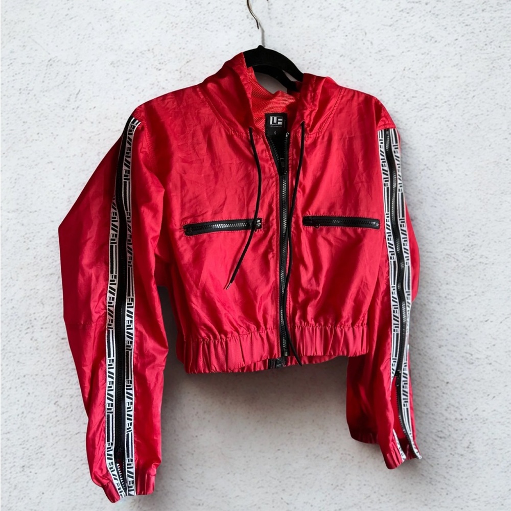 LF Red Bomber Jacket with Black Accents
